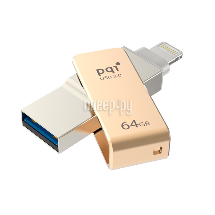 USB Flash Drive 64Gb - PQI iConnect mini Gold 6I04-064GR2001 