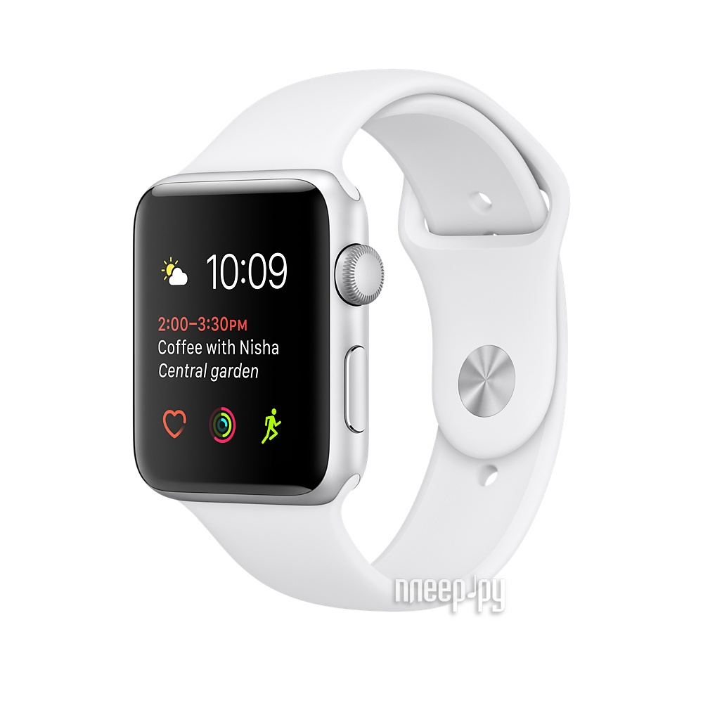   APPLE Watch 38mm Silver Aluminium Case with White Sport Band