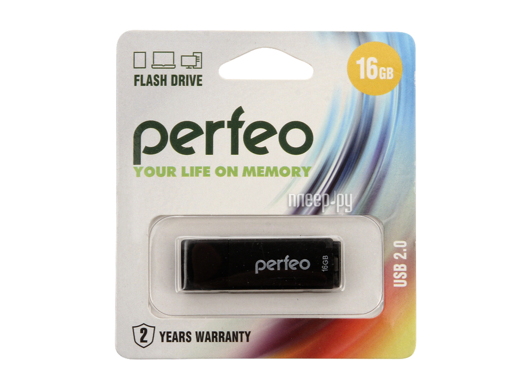 USB Flash Drive 16Gb - Perfeo C04 Black PF-C04B016  369 