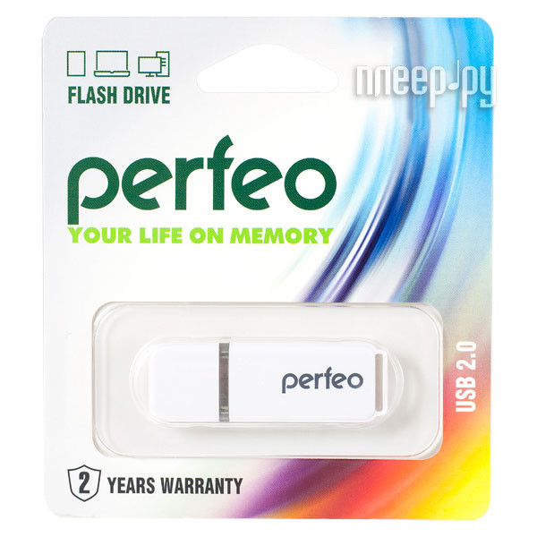 USB Flash Drive 16Gb - Perfeo C01 White PF-C01W016 