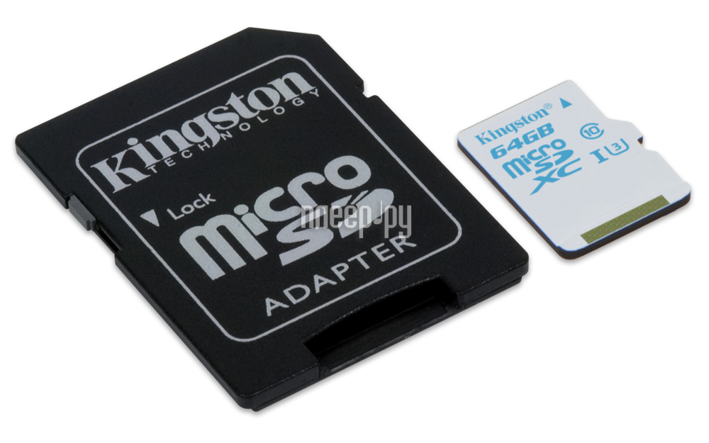  64Gb - Kingston Micro Secure Digital HC UHS-I U3 SDCAC / 64GB    SD 
