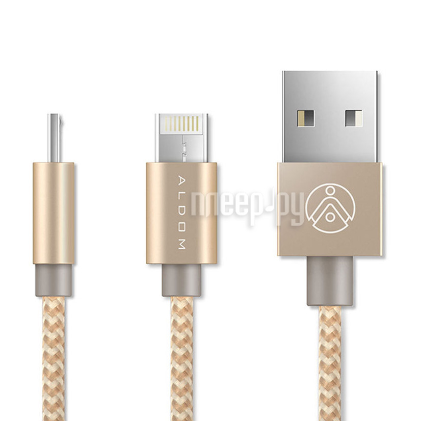  ALDOM Micro USB - Lightning 511ADMNS5013 Gold 