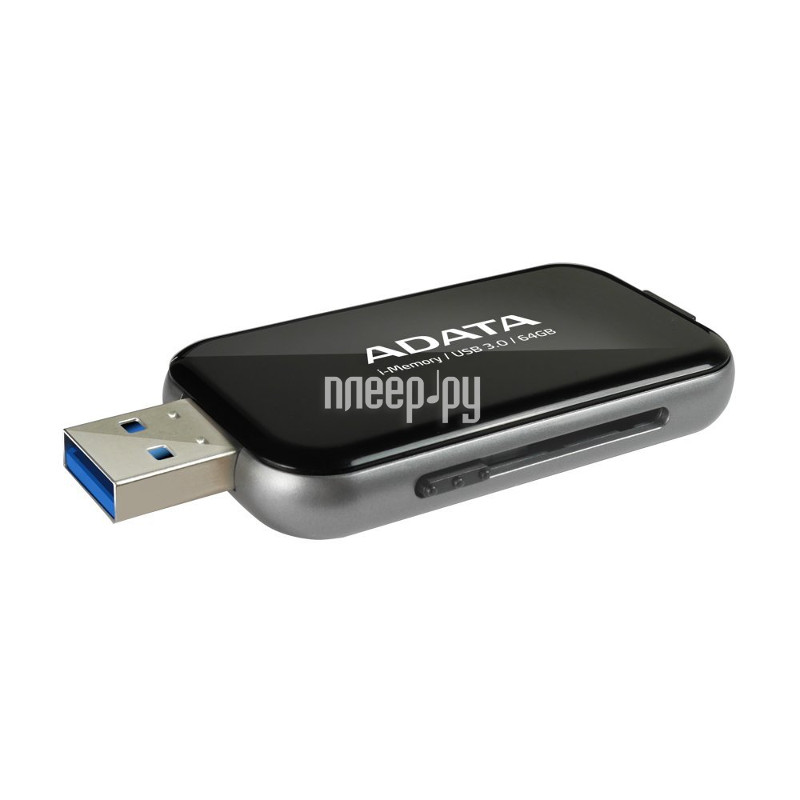 USB Flash Drive 64Gb - A-Data i-Memory Elite UE710 Black AUE710-64G-CBK
