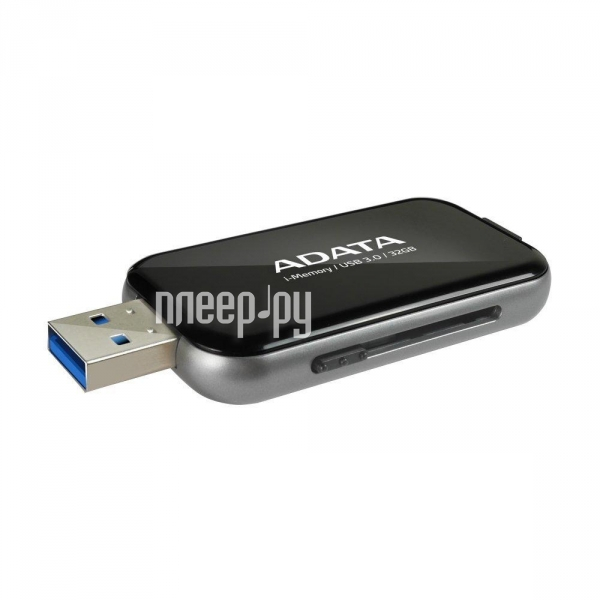 USB Flash Drive 32Gb - A-Data i-Memory Elite UE710 Black AUE710-32G-CBK 