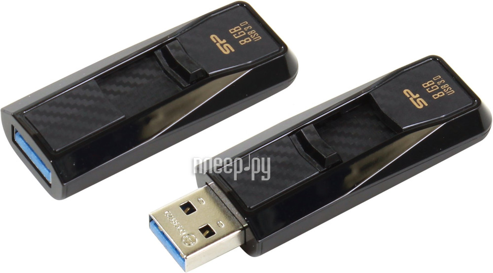 USB Flash Drive 8Gb - Silicon Power Blaze B50 USB 3.0 Black SP008GBUF3B50V1K