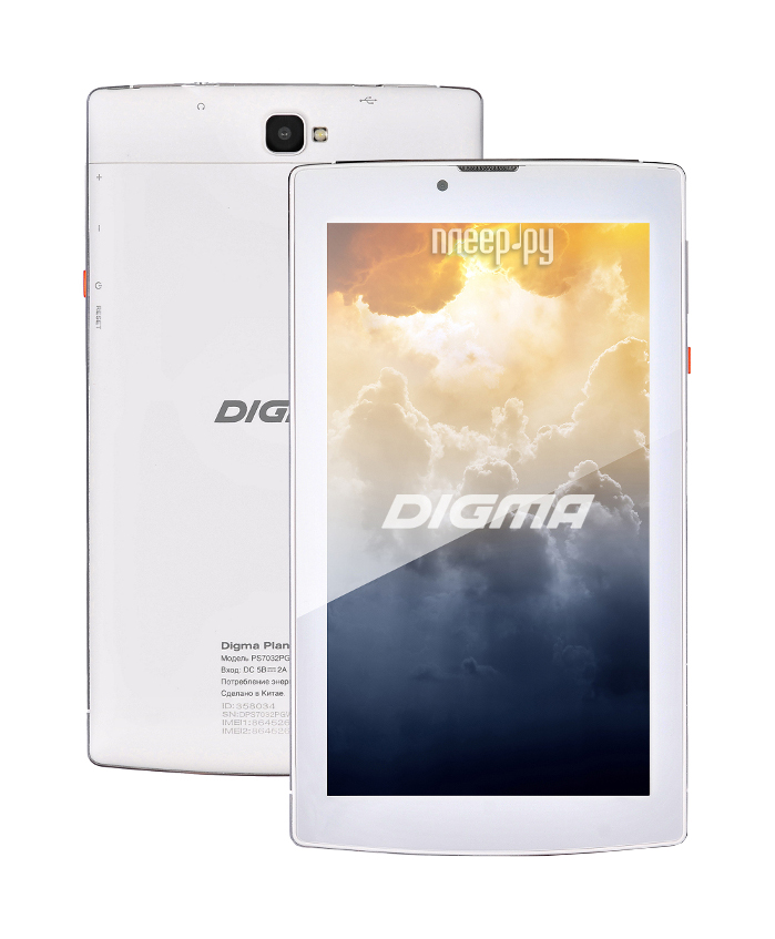  Digma Plane 7004 3G White (SC7731 1.5GHz / 1024Mb / 8Gb / 3G / Wi-Fi / Bluetooth / Cam / 7.0 / 1024x600 / Android)  3206 