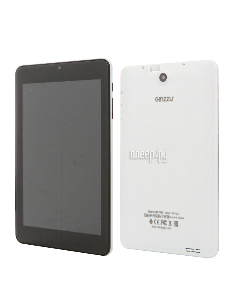 Ginzzu GT-7040 White (Allwinner A33 1.2 GHz / 1024Mb / 8Gb / Wi-Fi / Bluetooth / Cam / 7.0 / 1280x800 / Android) 