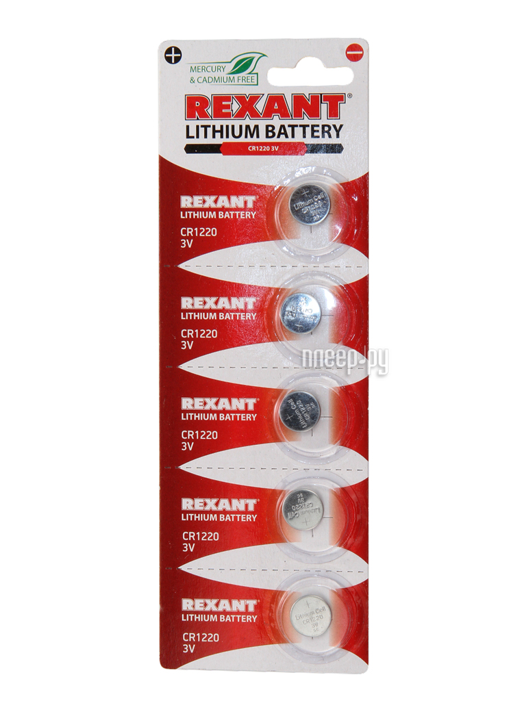  CR1220 - Rexant 3V 40 mAh 30-1102 (5 )  82 