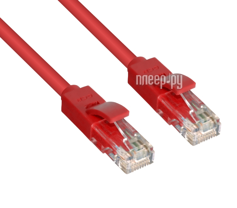  Greenconnect UTP 24AWG cat.5e RJ45 T568B 0.4m Red GCR-LNC04-0.4m  114 