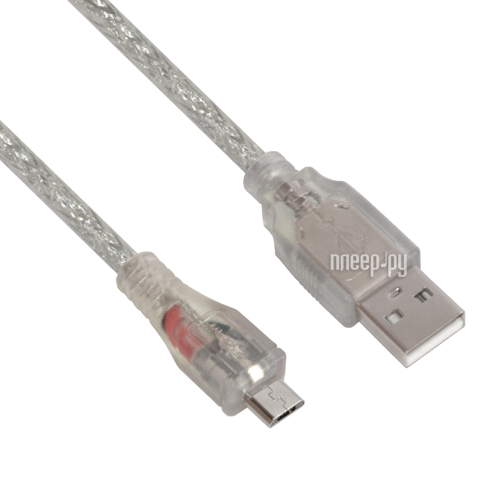  Greenconnect Premium micro USB 2.0 AM - Micro B 5pin 0.75m Transparent GCR-UA2MCB2-BD2S-0.75m