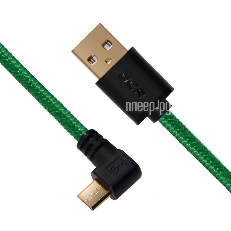  Greenconnect Micro USB 2.0 AM - Micro B 1.8m Green-Black GCR-UA11AMCB6-BB2S-G-1.8m
