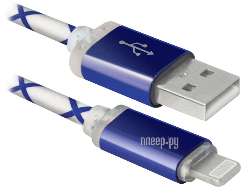  Defender USB AM -Lightning M 1m ACH03-03LT Blue 87551 