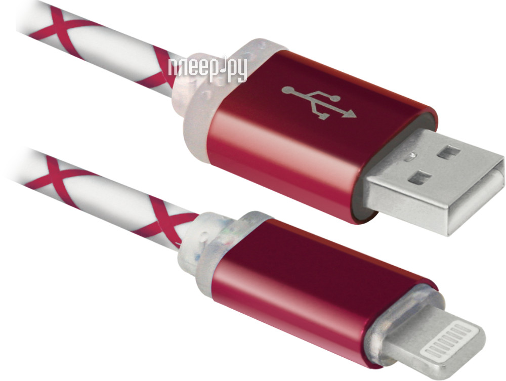  Defender USB AM - Lightning M 1m ACH03-03LT Red 87552