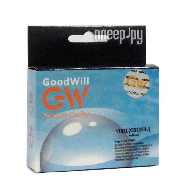  GoodWill GW-CB325 HP 178XL Yellow  HP PhotoSmart B8553 / B8558 / C5383 / C6383 / D5463 / B110a / B109c / B209b / C309h / DJ3070 15ml Compatible 