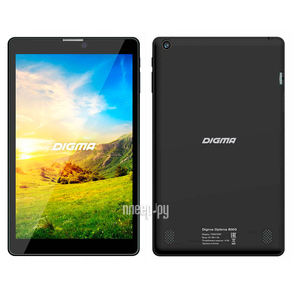  Digma Optima 8003 Black TS8073RW (RK3126 1.3 GHz / 1024Mb / 8Gb / Wi-Fi / Cam / 8.0 / 1280x800 / Android) 389894 
