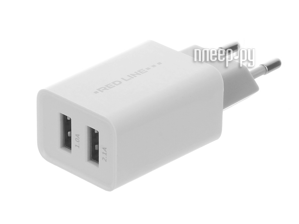   Red Line Lux 2xUSB Z2 2.1A Fast Charger White 