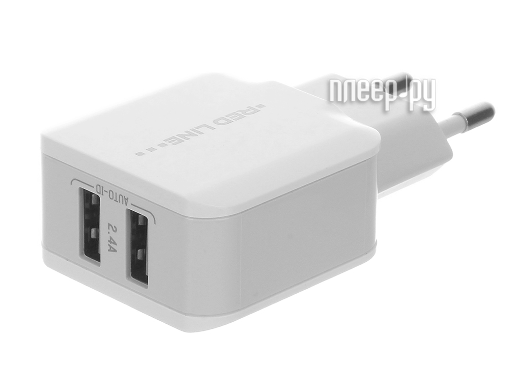   Red Line Superior 2xUSB Y2 2.4A Fast Charger White