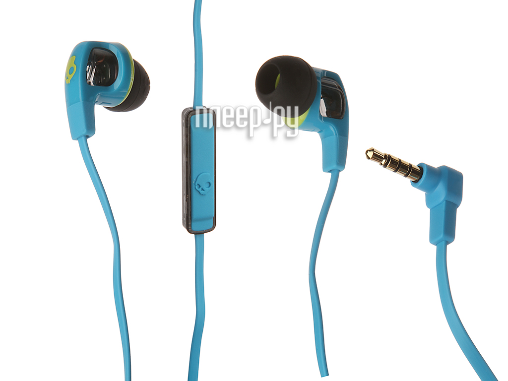  Skullcandy Smokin Buds with Mic Hot Blue-Hot Lime S2PGFY-327