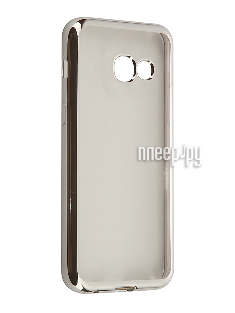  - Samsung Galaxy A3 (2017) SkinBox Silicone Chrome Border 4People Silver T-S-SGA32017-008