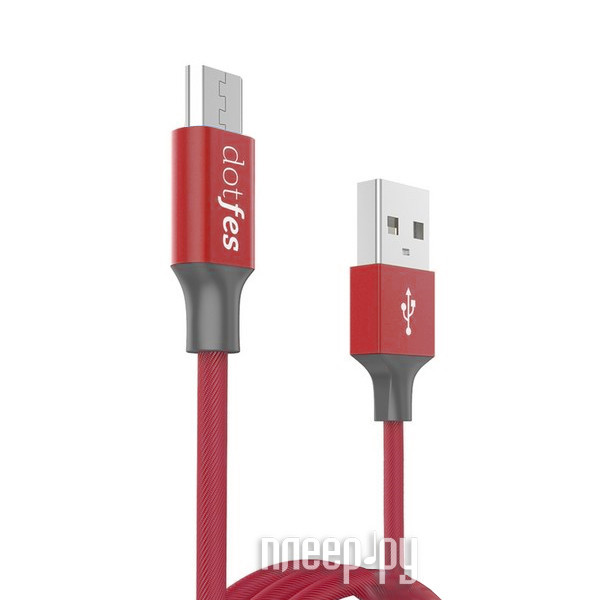  Dotfes USB - Micro USB A01M 2.5A 1m Red 14633