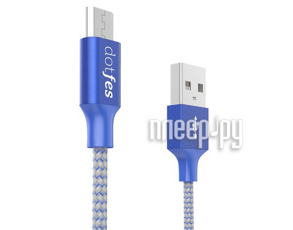  Dotfes USB - Micro USB A06M 2.5A 1m Blue 14650 