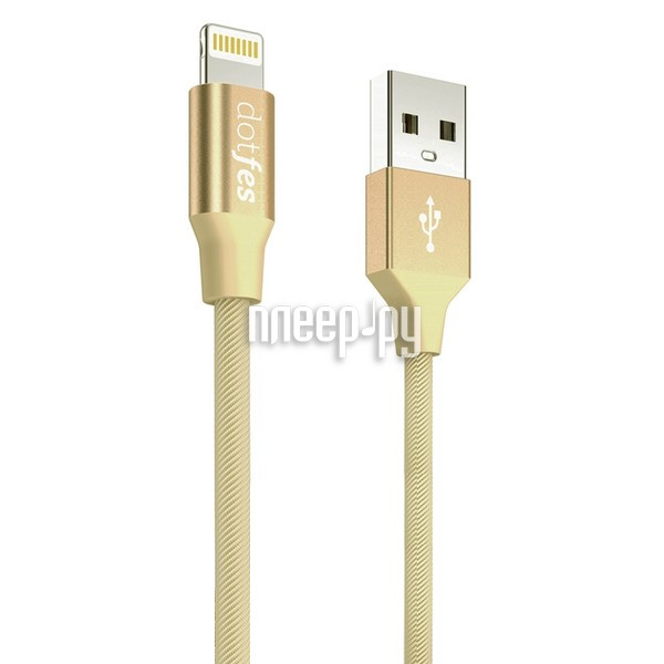  Dotfes USB - Lightning MFI A01F 2.5A 1m Gold 14602