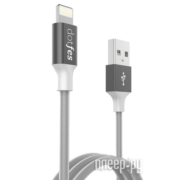  Dotfes USB - Lightning A03 2.5A 1m Black 14611 