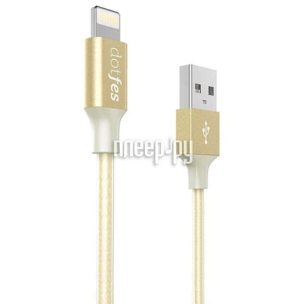  Dotfes USB - Lightning MFI A03F 2.5A 1m Gold 14605 