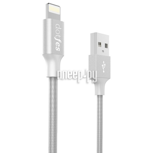  Dotfes USB - Lightning MFI A03F 2.5A 1m Grey 14604 