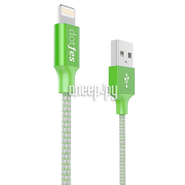  Dotfes USB - Lightning A06 2.5A 1m Green 14628 