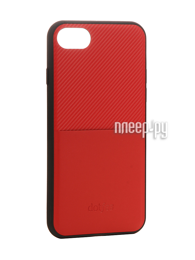   Dotfes G02 Carbon Fiber Card Case  APPLE iPhone 7 Red