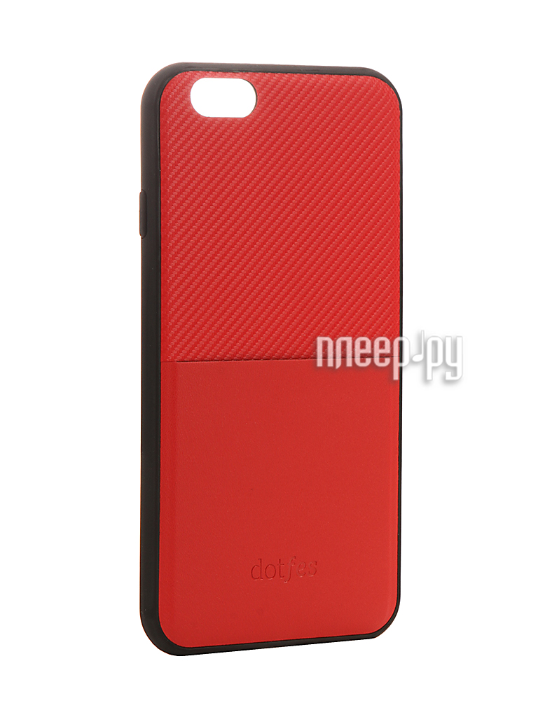   Dotfes G02 Carbon Fiber Card Case  APPLE iPhone 6 Plus / 6s Plus Red 47059