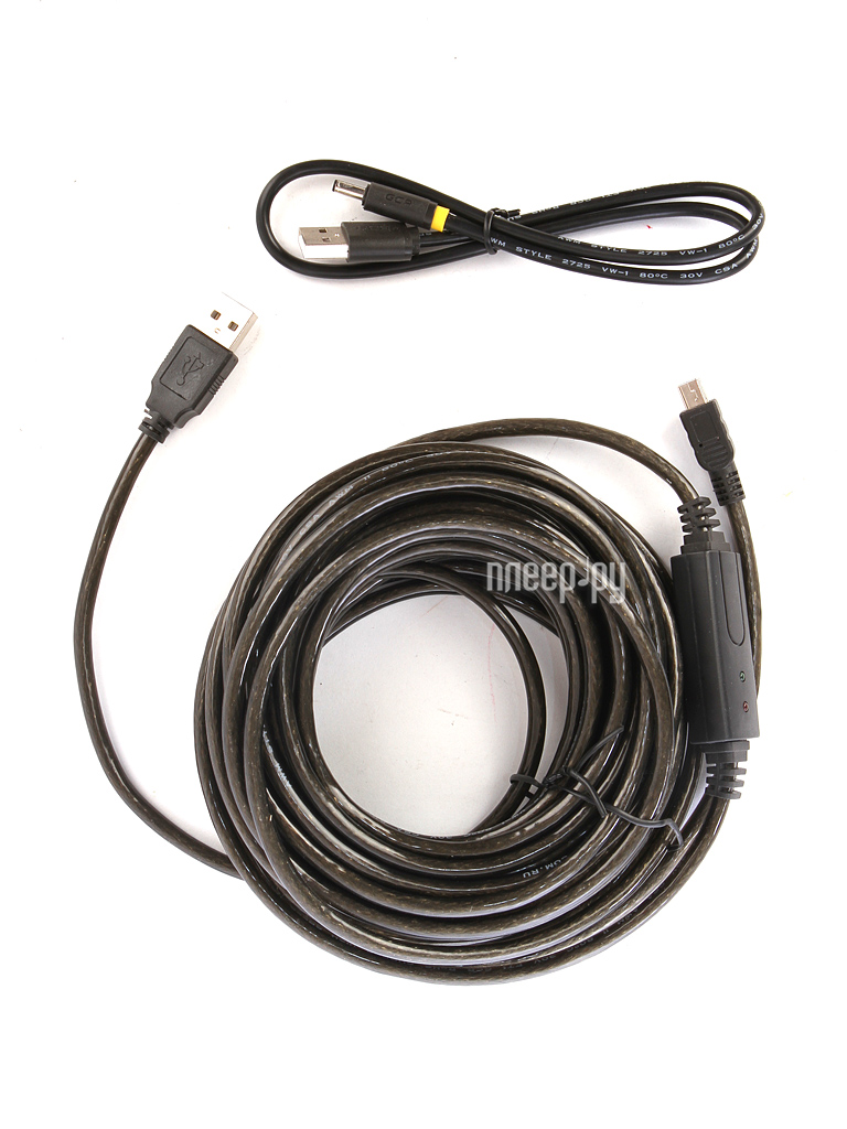  Greenconnect USB 2.0 AM - Mini 5pin 10m Black-Transparent GCR-UM2M5P1-BD2S-10.0m  1436 