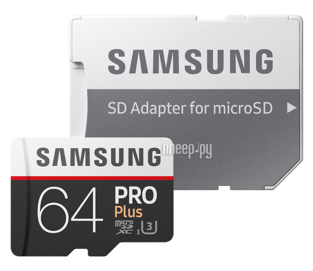   64Gb - Samsung - Micro Secure Digital HC Pro Plus UHS-I U3 Class 10 SAM-MB-MD64GARU    SD 