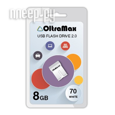 USB Flash Drive 8Gb - OltraMax 70 White OM-8GB-70-White 