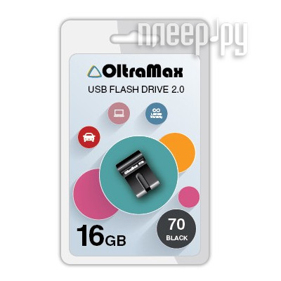 USB Flash Drive 16Gb - OltraMax 70 Black OM-16GB-70-Black  297 