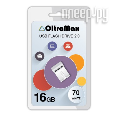 USB Flash Drive 16Gb - OltraMax 70 White OM-16GB-70-White 