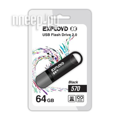 USB Flash Drive 64Gb - Exployd 570 EX-64GB-570-Black 