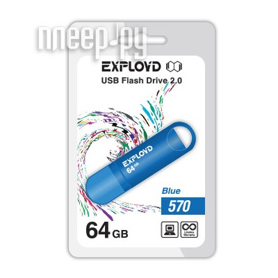 USB Flash Drive 64Gb - Exployd 570 EX-64GB-570-Blue  880 