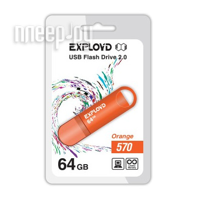 USB Flash Drive 64Gb - Exployd 570 EX-64GB-570-Orange  938 