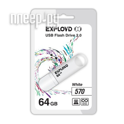 USB Flash Drive 64Gb - Exployd 570 EX-64GB-570-White
