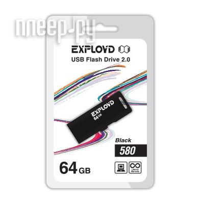 USB Flash Drive 64Gb - Exployd 580 EX-64GB-580-Black 