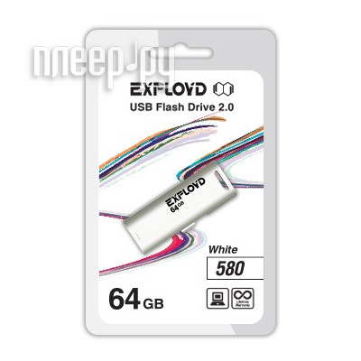 USB Flash Drive 64Gb - Exployd 580 EX-64GB-580-White 