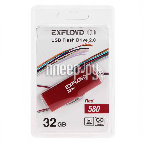 USB Flash Drive 32Gb - Exployd 580 EX-32GB-580-Red 