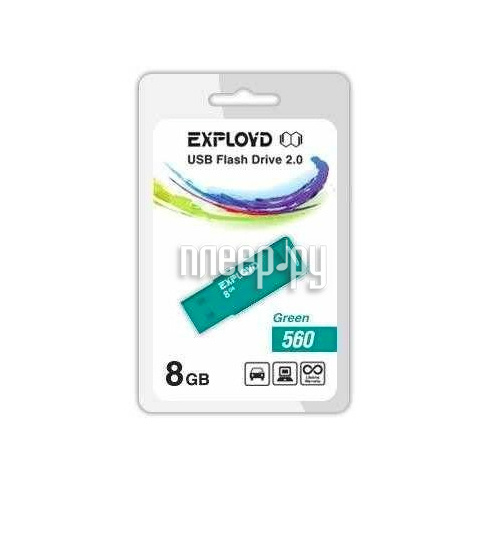 USB Flash Drive 8Gb - Exployd 560 EX-8GB-560-Green  277 