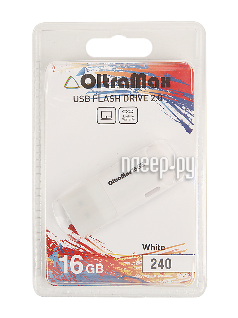 USB Flash Drive 16Gb - OltraMax 240 OM-16GB-240-White  329 