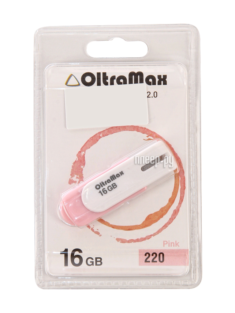 USB Flash Drive 16Gb - OltraMax 220 OM-16GB-220-Pink  338 