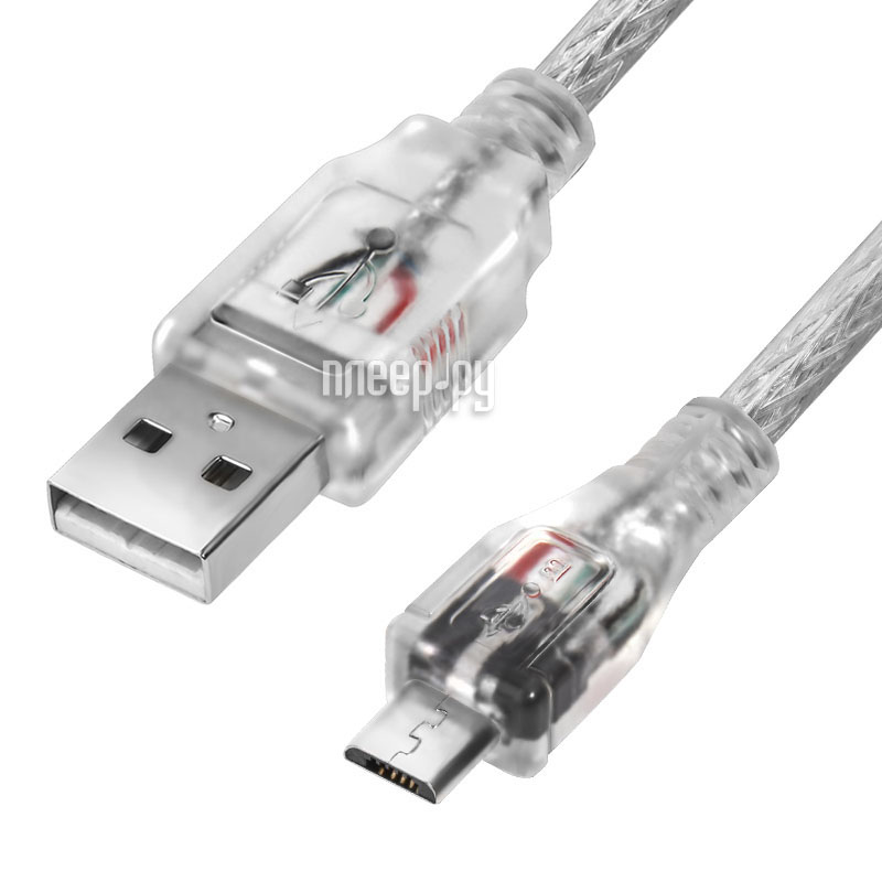  Greenconnect Micro USB 2.0 AM - Micro B 5pin 0.3m Transparent GCR-UA2MCB2-BB2S-0.3m