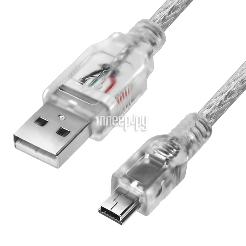  Greenconnect Premium USB 2.0 AM - Mini 5pin 5.0m Transparent GCR-UM1M5P-BD2S-5.0m
