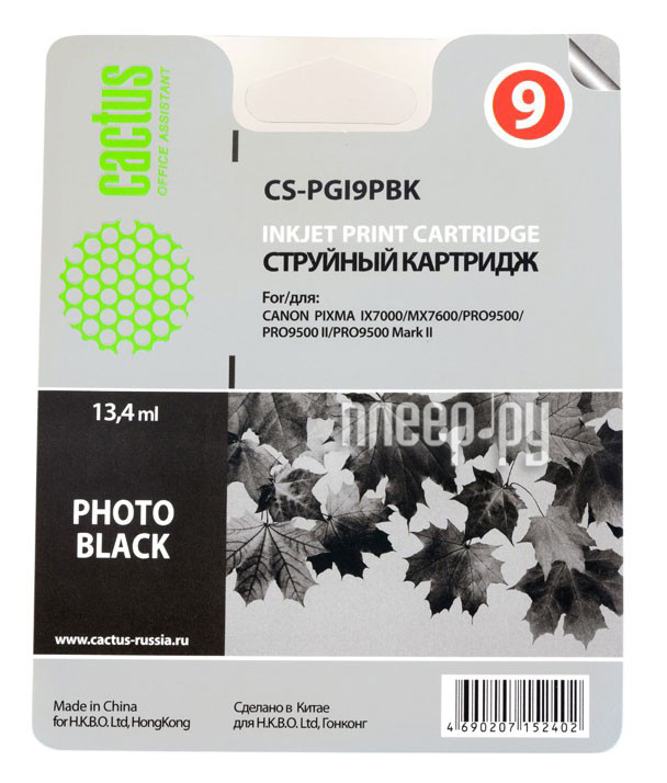  Cactus Black  Pixma PRO9000 MarkII / PRO9500 13.4ml CS-PGI9PBK  272 